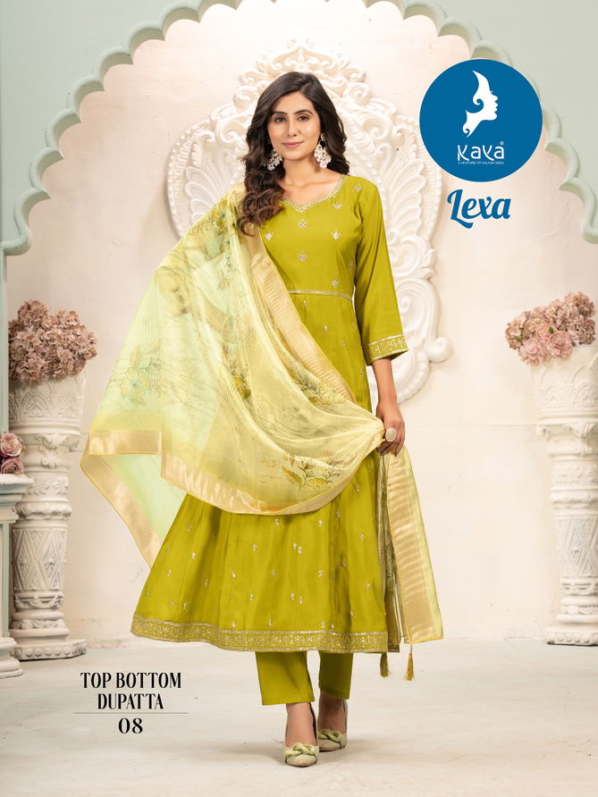 Lexa By Kaya Roman Silk Designer Kurti With Bottom Dupatta Wholesale Price In Surat